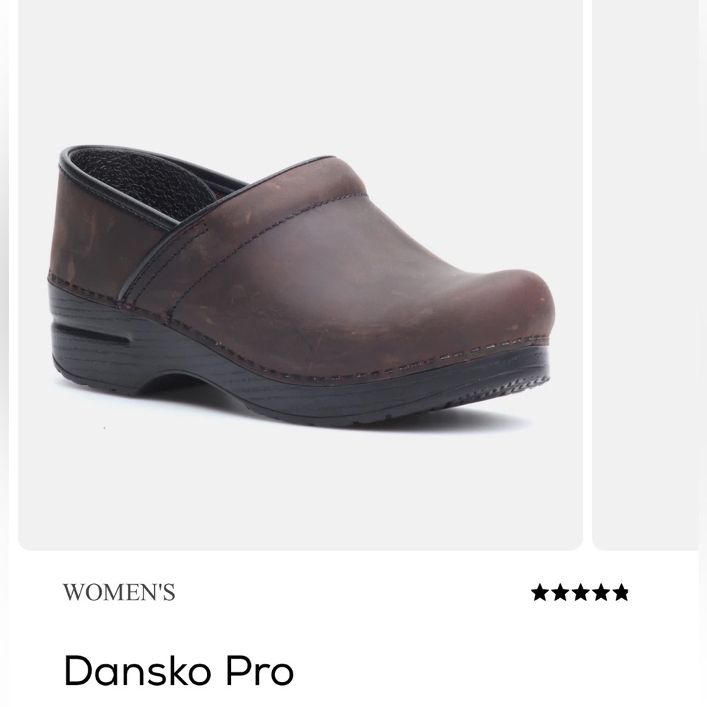Dansko Women’s Antique Brown Professional Clogs Size 37